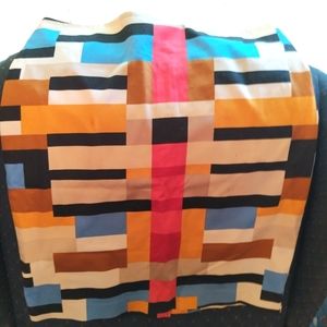 Geometric Colorful A-line Skirt